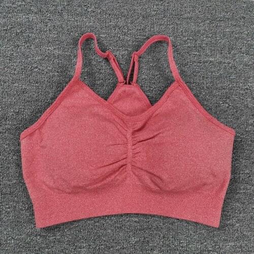 ASHEYWR Sport Women Fitness Seamless Bra Push Up Elastic Solid Yoga Top Female Gym Running Training Sportswear