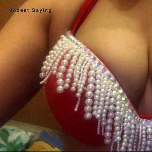 5Y Ivory 6cm Beaded Fringe Trim Ribbon Sewing Pearls Tassel Fringe Trimming Latin Dress Drama Evening Gowns Garment Accessories