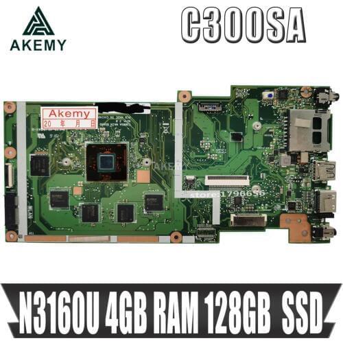 C300SA For Asus Chromebook C300S C300SA Laotop Mainboard C300SA Motherboard W/ N3160U 4GB RAM 128GB SSD