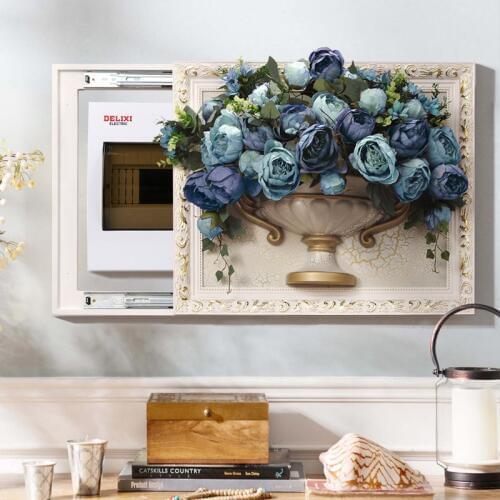 European Meter Box Decorative Painting Distribution Box Solid Wood Brake Box Cover European Wall Electric Switch Box Decoration