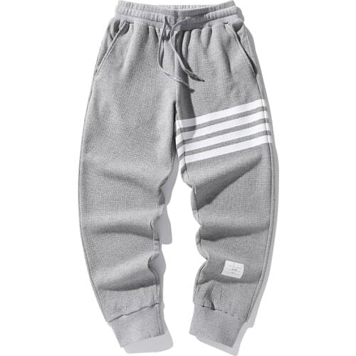 Cotton Joggers Men Jogging Sweatpants Sportswear Knit Tracksuit Sports Pants Trousers Oversize Wide Leg Clothing 4XL 2021 Summer