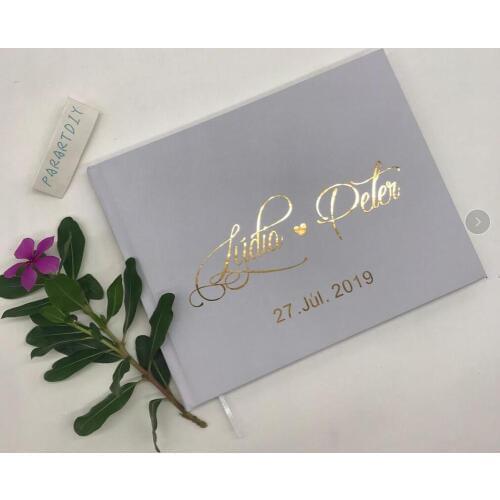 Personalize floral wreath Rustic gold foil Wedding guestbook Journal guest book modern guests sign in book photo albums