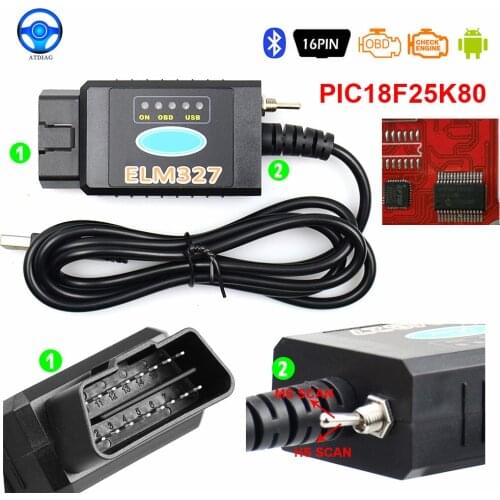 2021 ELM 327 USB Bluetooth Works on Forscan For Ford HS CAN /MS CAN V1.5 car OBD2 diagnostic Tool ELM327 USB FTDI chip for Opt