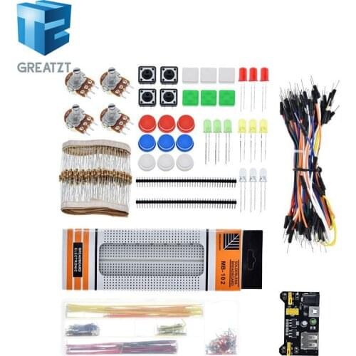 Generic Parts Package + 3.3V/5V Power Module+MB-102 830 Points Breadboard +65 Flexible Cables+ Jumper Wire Box For Arduino Kit