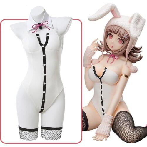 DanganRonpa Cosplay Chiaki Nanami Cosplay Danganronpa Chiaki Nanami Cosplay Costume Bunny Girl Sexy Jumpsuit Bodysuit