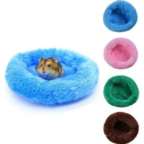 Guinea Pig Bed Pad Round Velvet Sleep Mat House Pad Hamster Squirrel Hedgehog Rabbit Chinchilla Bed Mat House Nest Accessories