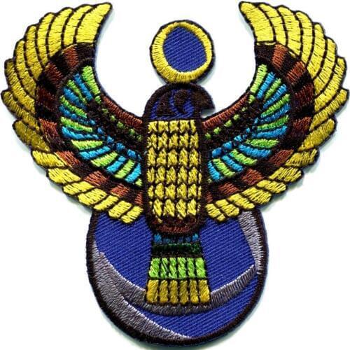 Hot! Egyptian headress headpiece bird god ankh applique iron on patch(Size is about 8.3 * 8.6 cm)