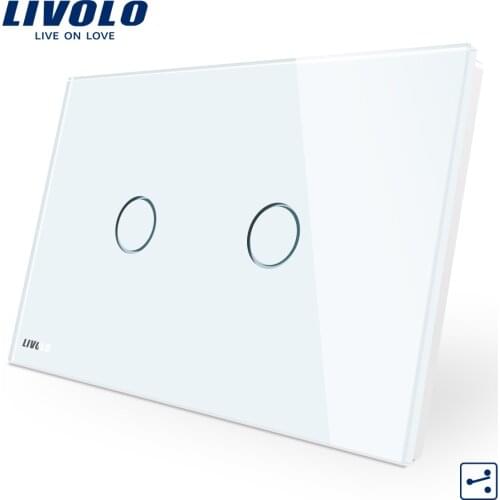 LIVOLO AU US C9 standard,Touch switch,cross switch,2-ways, Touch Screen Light Switch,White Crystal Glass Panel,different control