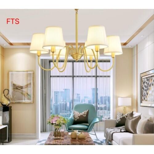 American living room chandelier, household dining room light, atmospheric all-copper lamps, creative personality bedroom lamp