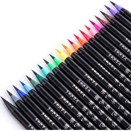 20 Color Premium Painting Soft Brush Pen Set Watercolor Art Markers Pen Effect Best For Manga Sketch Drawing Comic Calligraphy