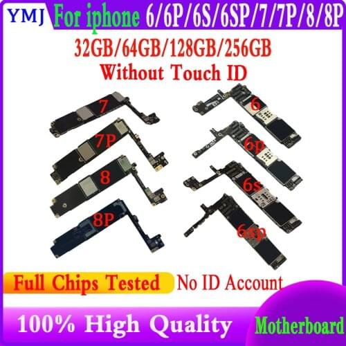 Original unlocked for iphone 6 6 plus 6s 6s plus 7 7 plus 8 8 plus Motherboard without NO Touch ID for iphone 6 Logic Boards