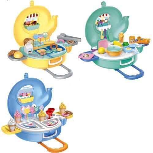 Mini Kitchen Cake Ice Cream Toy Pretend Play Educational Toddler Toys For Children Girls Miniature Fake Food Giocattoli Bambina