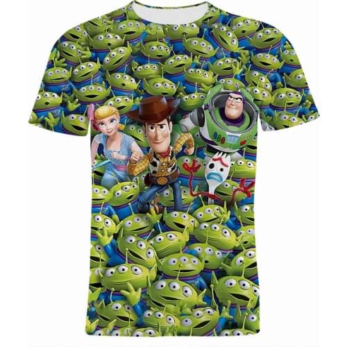 Cartoon Anime Clothes For Children Disney Movie Toy Story 3D Printed Mens T-shirts Short Sleeve Summer Women Tee Tops