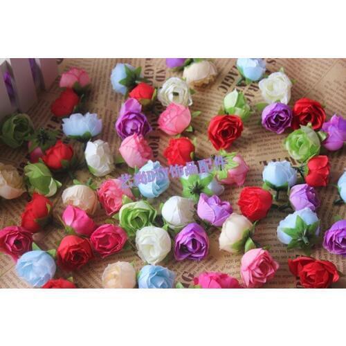 3CM/60PCS Small Fabric Artificial Silk Roses buds Heads,Floral Head Wreath,Diy Arrangements Accessories,Wedding,Home Decorations