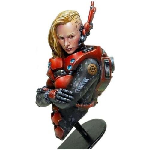 Unpainted Kit 1/12 woman Warrior Soldier bust figure Historical Resin kit miniature model