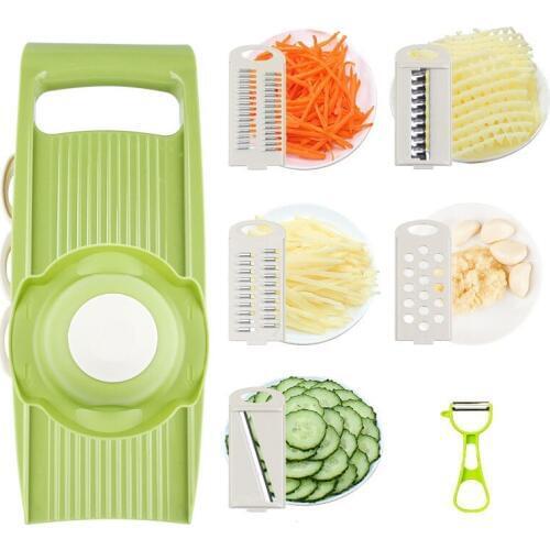 Vegetable Cutter With 5 Stainless Steel Blade Vegetable Slicer Potato Carrot Grater Kitchen Accessories