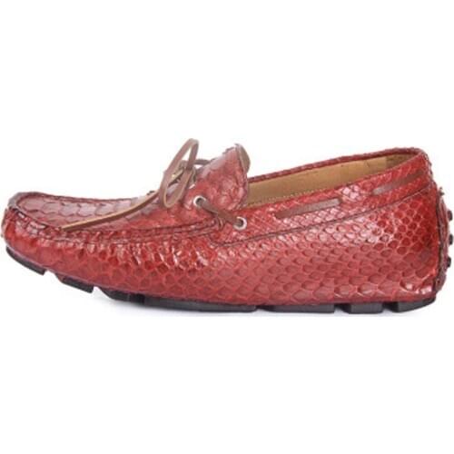 Huhe import Python skin Casual men shoes comfortable Pure manual Doug shoes Driving shoes High-grade shoes Men shoes