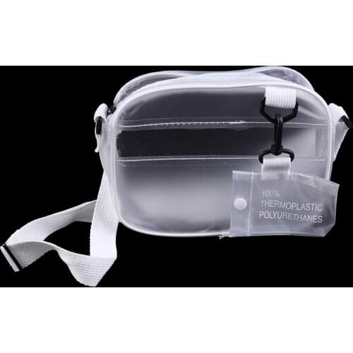Causual PVC Transparent Clear Woman Crossbody Bags Shoulder Bag Handbag Jelly Small Phone Bags with Card Holder Wide Straps Flap