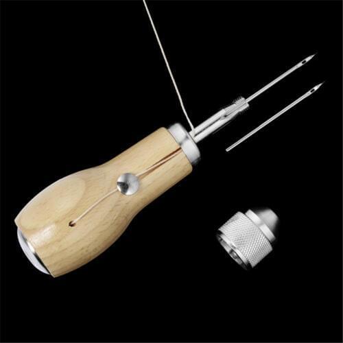 MIUSIE Professional Speedy Stitcher Sewing Awl Hand Stitcher Repair Tool Kit for Leather and Heavy Fabrics with 2pcs Needles
