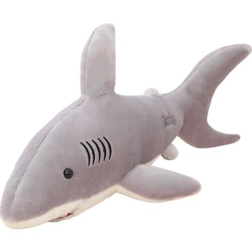 Dorimytrader Pop Realistic Animal Shark Plush Toy Giant Stuffed Cartoon Whale Doll 2 Colors Kids Gift 130cm 160cm DY60036