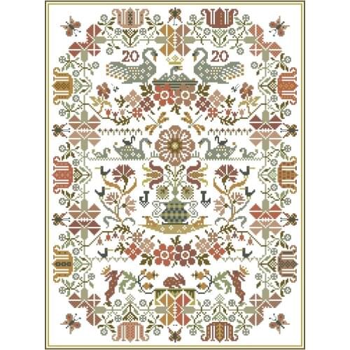 Animal Garden Cross Stitch Patterns Kits Printed Fabric Threads Embroidery For Needlework Set 11CT 14CT DIY Home Decor Paintings