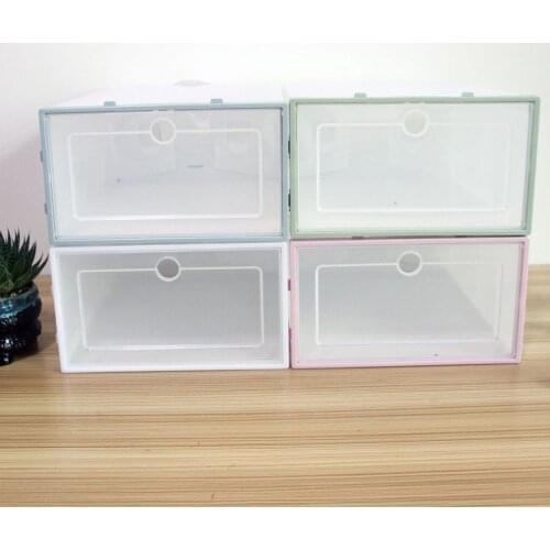 1pc 33x24x13cm Transparent Plastic Box Drawer Box Shoes Storage Case Home Sneaker Organization Cabinet rangement key box bureau