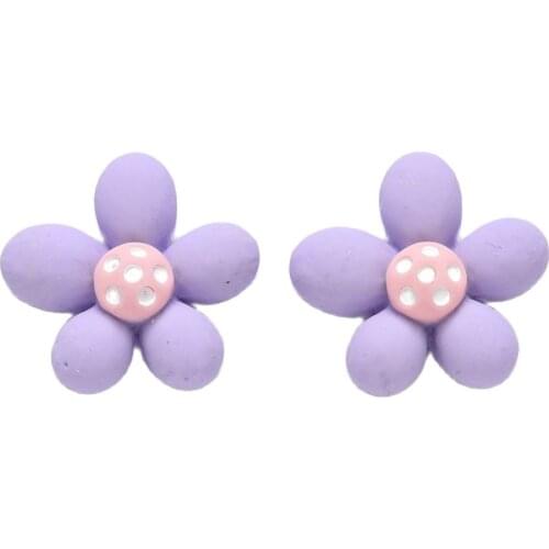 10pcs Opaque Resin Cabochons Plum Beads Light Purple Color for Jewelry Making Handmade DIY Hair Accessories 23*23*7mm