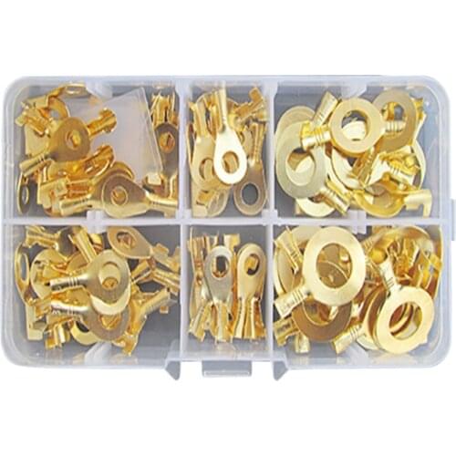 150PCS DJ431 Round Terminal Block Cold-Pressed Connector O-Type Tab Wiring Nose Copper Nose Combination Set Accessories 2021 New