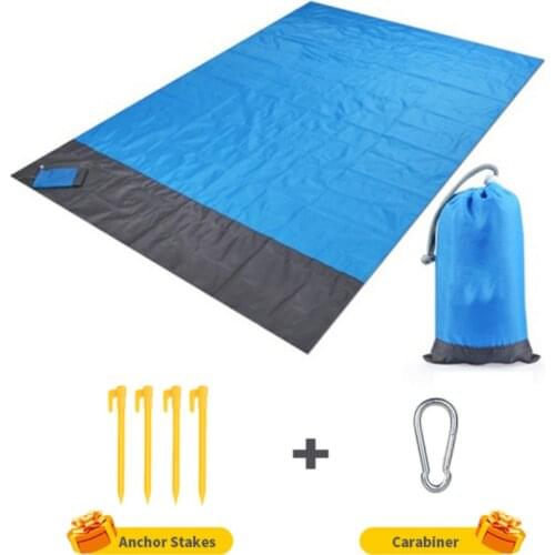 200×210 Waterproof Pocket Beach Blanket Folding Camping Mat Mattress Portable Lightweight Mat Outdoor Picnic Mat Sand Beach Mat