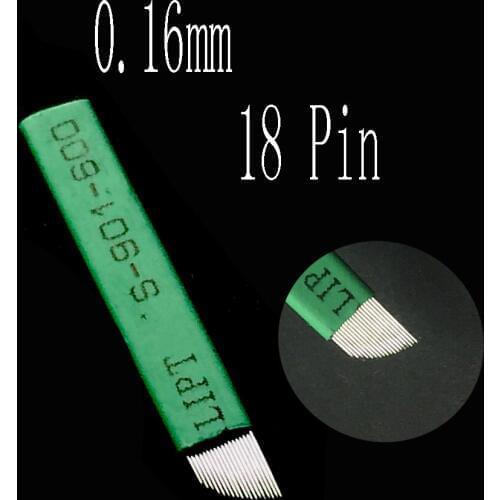 200Pcs Microblading Needles 0.16mm 18 Lamina Tebori 18 Pin for Permanent Makeup Tattoo Blade Eyebrow Manual Pen 3d Embroidery