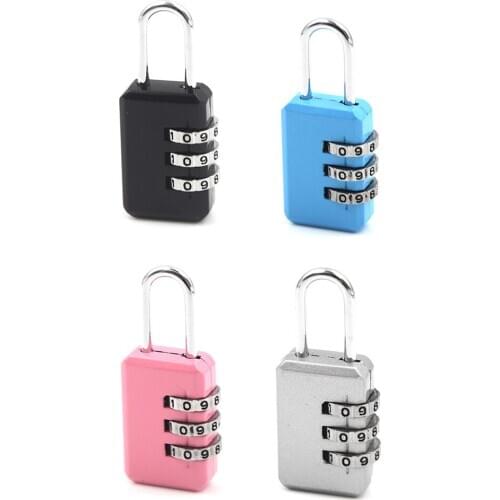 3 Digit Coded Lock Resettable Combination Padlock For School Gym Locker Sheds Suitcase Luggage Password Code Lock