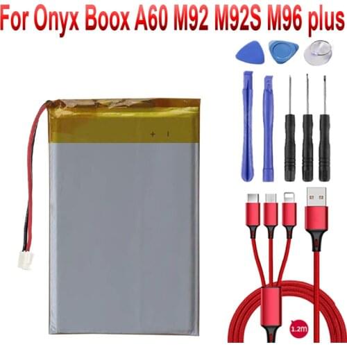 2500mAh 3.7v Battery For Onyx Boox A60 M92 M92S M96 plus I62ML E-book DVR POWER BANK+USB cable+toolki