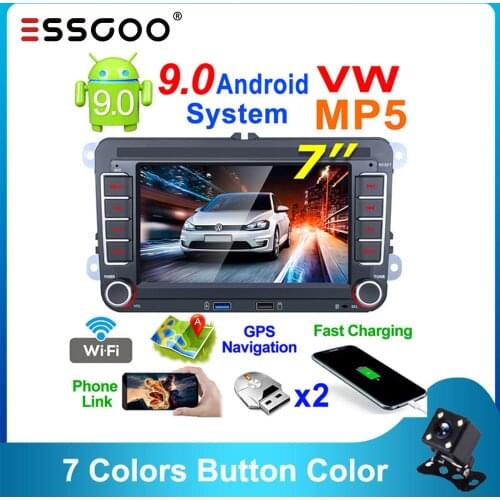 Essgoo Android 7'' Car Radio 2din GPS Navigation 16GB Rom+1GB RAM Multimedia Player for Volkswagen for VW for Skoda Autoradio