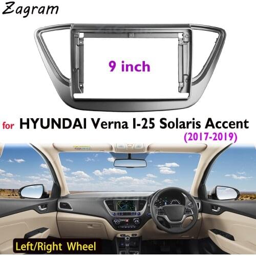 9 Inch 2 Din Car Video Fascia for Hyundai Verna I-25 Solaris Accent 2017-2019 Panel Player Audio Dashboard Frame Mount Kit