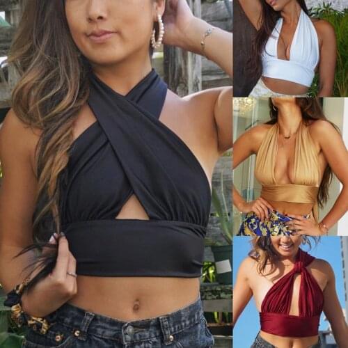 Blouse Women Tops Vetement Femme Women Summer Plunging Neckline Lace Up Backless Solid Versatile Top Blusas блузка женская