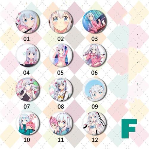 12pcs/set 58MM Eromanga Sensei Izumi Sagiri Broche Backpack Badge Brooch Jeans Deco Wapenschild Icons Badges
