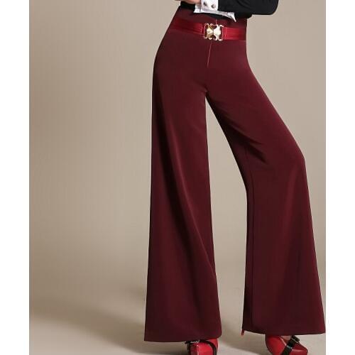 New Modern Dance Pant Lady Ballroom Dancing Trousers Female Latin Dance Horn Trousers Girls Square Dance Wide Leg Trousers B6881