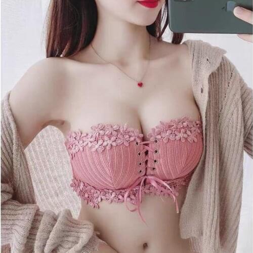 Strapless Seamless Unwire Brassiere Light Soft Lingerie Sexy Lace Embroidery Bras Femme Comfy Top Womens Underwear & Sleepwears