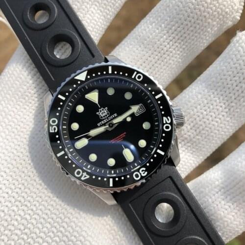 STEELDIVE 62Mas Mens Automatic Watches,Dive Watch Stainless Steel Men 200m Waterproof Mechanical Wristwatch C3 Luminous Sapphire