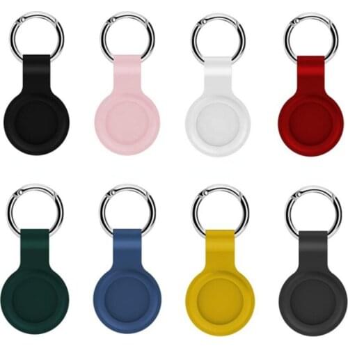 For Apple Airtags Case Silicone Protective Sleeve Keychain Anti-Scratch Cover for Airtag Tracker Anti-Lost Device Protect Cases