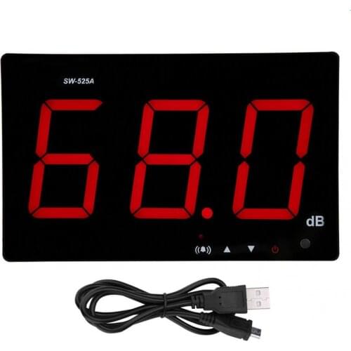 Sound Level Tester Wall Mounted LCD Display Digital Sound Level Meter USB 30-130dB SW-525A Noise Decibel Monitoring Testers