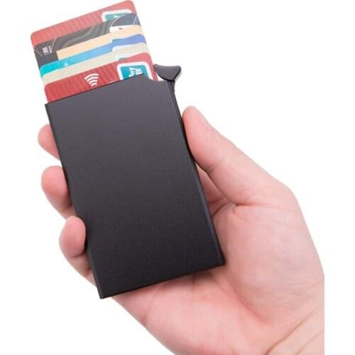 Credit Card Holder Men Slim Anti Protect Travel ID Cardholder Women RFID Wallet Metal Case Porte Carte