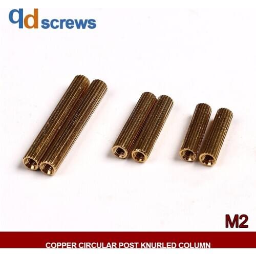 M2 Double-pass copper cylinder circular knurling bolt