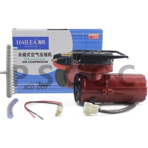 130W 140L/min ACO-007 battery oxygen pump 12V DC permanent magnet air compressor.Live fish transportation DC air pump