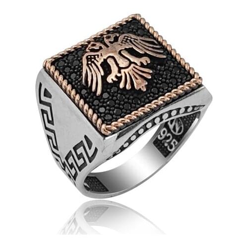 925 Silver Eagle Printed Islamıc Ring for Men