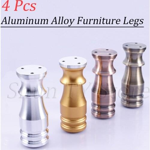 4 Pcs 80-150mm Heavy Duty Metal Furniture Leg Adjustable Aluminum Furniture Feet As Replacement For Sofa TV Stand Cabinet Legs