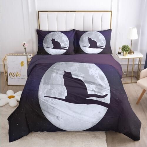 3D Duvet Cover Sets Bedding Set Quilt Covers Pillowcase(s) Comforter Case Bed Linen Cartoon Queen Full Size Cat Home Textile
