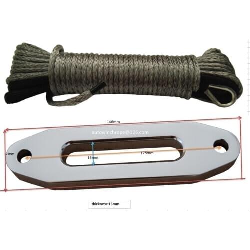 Grey 3/16"*50ft ATV Winch Line wit 4000lbs Rope Fairlead,Synthetic Winch Cable,Winch Rope Guide,UHMWPE Rope