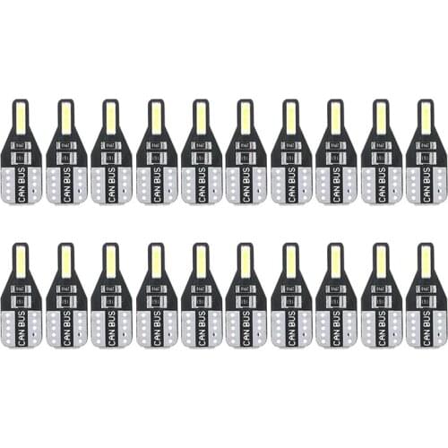 Mayitr 20pcs 12V 0.07A T10 194 168 Car Auto White 7020 SMD LED License Plate Light Interior Wedge Lamp Bulbs Parts