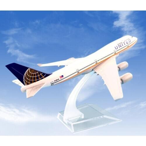 1/400 United Airliners B747 Diecast Alloy Airplane Plane Model Kids Toy Desk Decor Gift for Children Souvenir